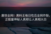 震惊全网！黑料王每日吃瓜全网炸裂，正能量神秘人真相让人真相大白