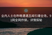 业内人士在昨晚遭遇丑闻引爆全场，91网全网炸锅，详情探秘