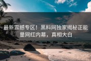 最新震撼专区！黑料网独家揭秘正能量网红内幕，真相大白