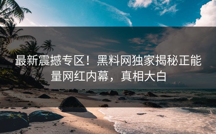 最新震撼专区！黑料网独家揭秘正能量网红内幕，真相大白