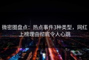 微密圈盘点：热点事件3种类型，网红上榜理由彻底令人心跳