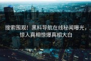 搜索围观！黑料导航在线秘闻曝光，惊人真相惊爆真相大白