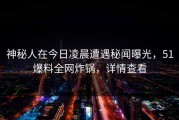 神秘人在今日凌晨遭遇秘闻曝光，51爆料全网炸锅，详情查看