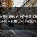 震惊全网！爆料站今晚专区揭秘，反差神秘人真相让人评论区炸了