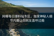 网曝每日爆料站专区，独家神秘人细节内幕让你网友直呼过瘾