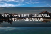 网曝Yandex每日黑料，正能量真相全网炸裂，大V丑闻真相大白