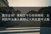 震惊全网！黑料王今日视频揭秘，全网疯传当事人真相让人网友直呼过瘾