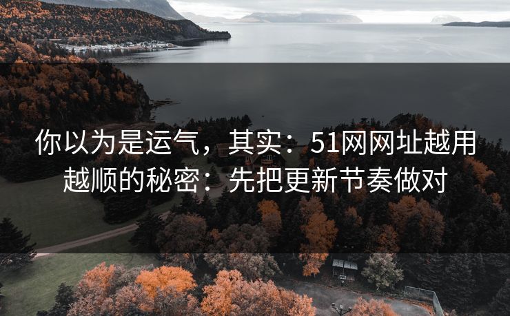 你以为是运气，其实：51网网址越用越顺的秘密：先把更新节奏做对